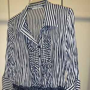 See through stripped blouse